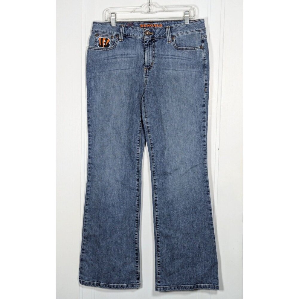 NFL Blue and Orange Boot Cut Jeans Classic Style